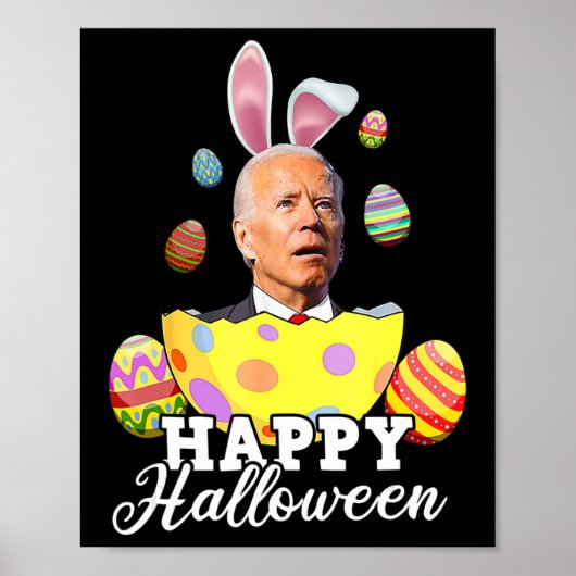 Fun Joe Biden Happy Halloween verwarde paasband Poster (Voorkant)