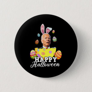 Fun Joe Biden Happy Halloween verwarde paasband Ronde Button 5,7 Cm
