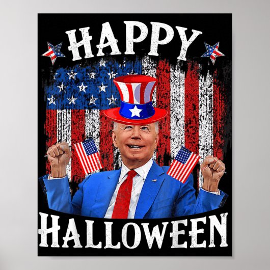 Fun Joe Biden Happy Halloween voor 4 juli m Poster (Voorkant)