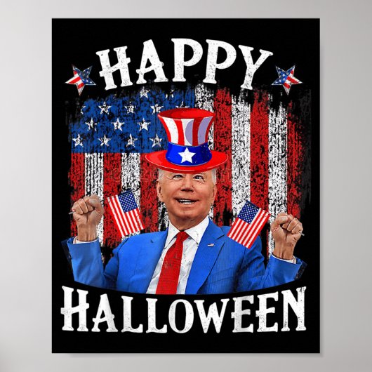 Fun Joe Biden Happy Halloween voor 4 juli m Poster (Voorkant)