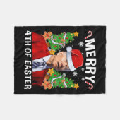 Fun Joe Biden Kerstmis Santa Hat Merry 4th of Eas Fleece Deken (Voorkant (Horizontaal))