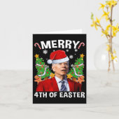 Fun Joe Biden Kerstmis Santa Hat Merry 4th of Eas Kaart (Gele Bloem)