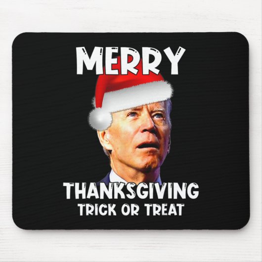 Fun Joe Biden Santa Hat Merry Thanksgiving Kerstmi Muismat (Voorkant)