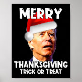 Fun Joe Biden Santa Hat Merry Thanksgiving Kerstmi Poster (Voorkant)