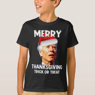 Fun Joe Biden Santa Hat Merry Thanksgiving Kerstmi T-shirt