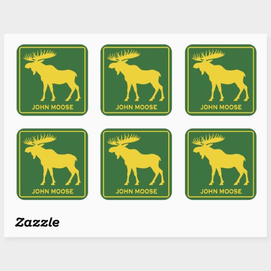 Fun John Moose Parody Farmer Vierkante Sticker (Vel)