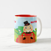 Fun Jolly Humpty Dumpty Cute Personalized Tweekleurige Koffiemok (Voorkant rechts)