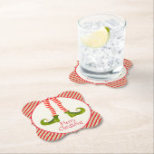 Fun Jolly Kerstmis Elf Legs Holiday Bracket Kartonnen Onderzetters (Insitu)