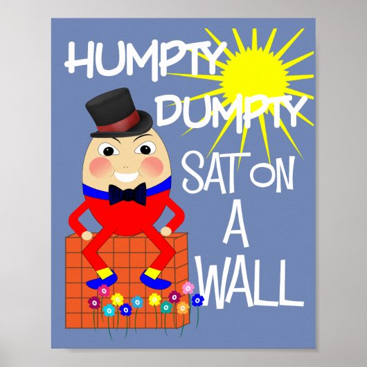 Fun Jolly Nursery Rhyme Humpty Cute Poster (Voorkant)