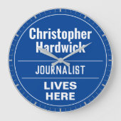 Fun Journalist Wall Plaque Style Grote klok (Voorkant)