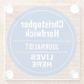 Fun Journalist Wall Plaque Style Onderzetter Glazen Onderzetter (Achterkant)