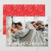 Fun | Joy Joy Lijst Kerstmis Feestdagenkaart (Voorkant / Achterkant)