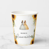 Fun Joy Lily Twin Dual Joint Dubbele Quinceanera Papieren Bekers (Voorkant)