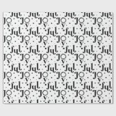 Fun Joyful Bold Letters Black & White Typographic Cadeaupapier (Vlak)