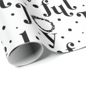 Fun Joyful Bold Letters Black & White Typographic Cadeaupapier (Rol Hoek)