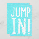 Fun Jump in Pool Party Invitation Kaart (Voorkant / Achterkant)