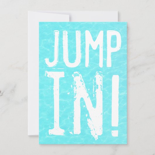 Fun Jump in Pool Party Invitation Kaart (Voorkant)