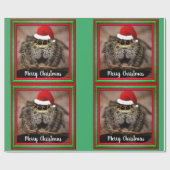 Fun Jumping Spider in Santa Hat Kerstmis Cadeaupapier (Vlak)