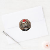 Fun Jumping Spider in Santa Hat Kerstmis Ronde Sticker (Envelop)