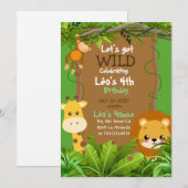 Fun Jungle Birthday Invitation Kaart (Voorkant / Achterkant)