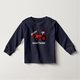 Fun "Junior Farmer" en "Name" Red Loader Tractor Kinder Shirts