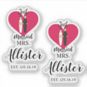 Fun Just Married Couple Quote Design Sticker (Voorkant)