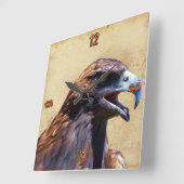 Fun Juvenile Bald Eagle Attitude Wildlife Vierkante Klok (Hoek)