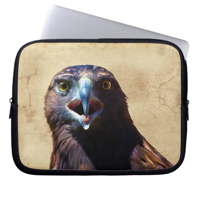 Fun Juvenile Bald Eagle Bad Attitude Wildlife Laptop Sleeve (Voorkant)