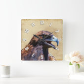 Fun Juvenile Bald Eagle Bad Attitude Wildlife Vierkante Klok (Huis)