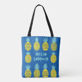Fun-kaart met ananassen. tote bag (Achterkant)