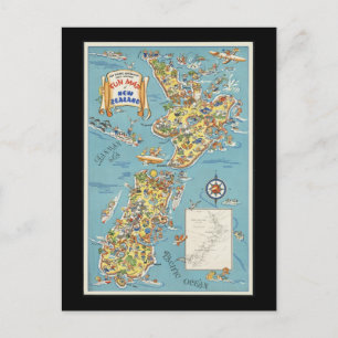 Fun-kaart van Nieuw-Zeeland Briefkaart