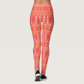 Fun Kaleidoscope Pattern, Pink & Oranje Leggings (Achterkant)
