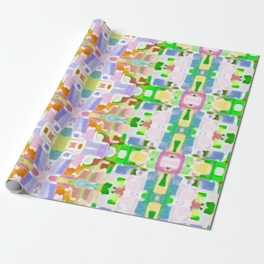 Fun Kaleidoscopische kleuren Cadeaupapier (Uitgerold)