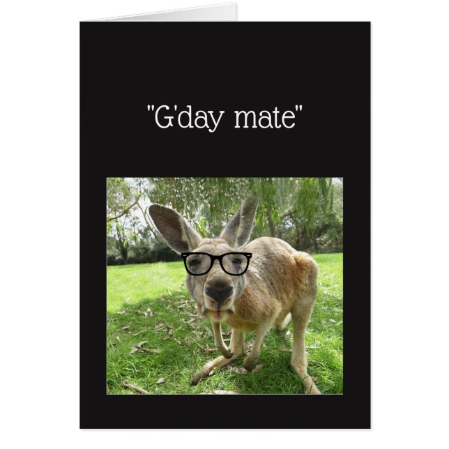 Fun Kangaroo G'day Mate Australian Animal Blank (Voorkant)