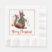 Fun Kangaroo Kerstmis Napkin Servet (Voorkant)