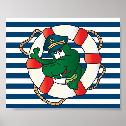 Fun Kapitein Alligator Poster (Voorkant)