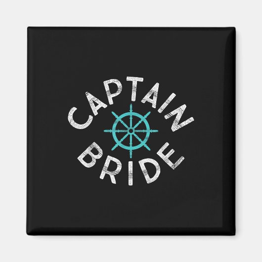 Fun Kapitein Bride Nautical Wedding Matching Groom Magneet (Voorkant)