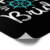 Fun Kapitein Bride Nautical Wedding Matching Groom Poster (Hoek)