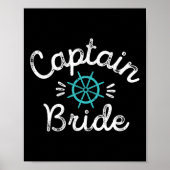 Fun Kapitein Bride Nautical Wedding Matching Groom Poster (Voorkant)