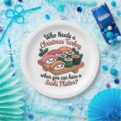 Fun Kawaii Christmas Sushi Platter Papieren Bordje (Feest)