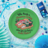 Fun Kawaii Christmas Sushi Platter Papieren Bordje (Feest)