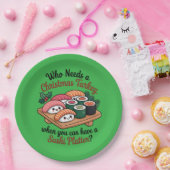 Fun Kawaii Christmas Sushi Platter Papieren Bordje (Feest)