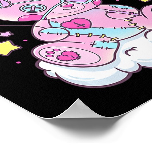 Fun Kawaii Pastel Gothic Cute Creepy Beer Anime Ja Poster (Hoek)