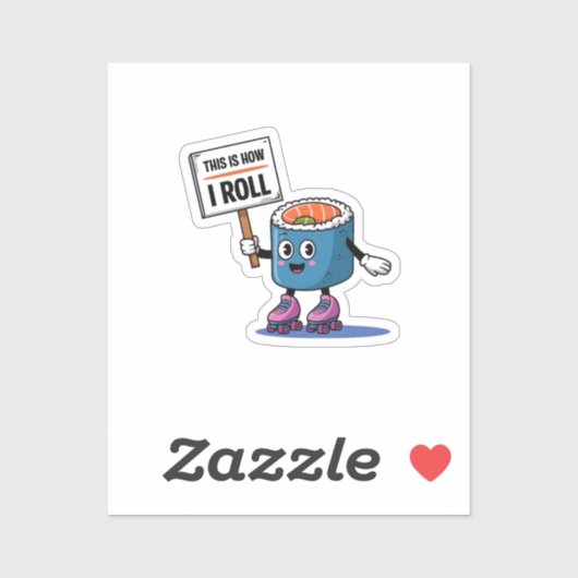 Fun Kawaii Sushi rollen Sticker (Vel)