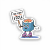 Fun Kawaii Sushi rollen Sticker (Voorkant)