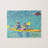Fun Kayak Scene in Pointillism Puzzle Legpuzzel (Horizontaal)