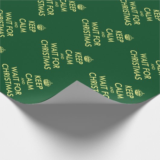 Fun Keep Calm en wacht op kersthumorisme Cadeaupapier (Hoek)