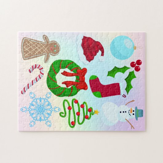 Fun kerst Dingen Puzzle Legpuzzel (Horizontaal)