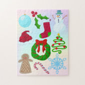 Fun kerst Dingen Puzzle Legpuzzel (Verticaal)