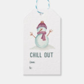 Fun kerst Snowman Cadeaulabel (Voorkant)